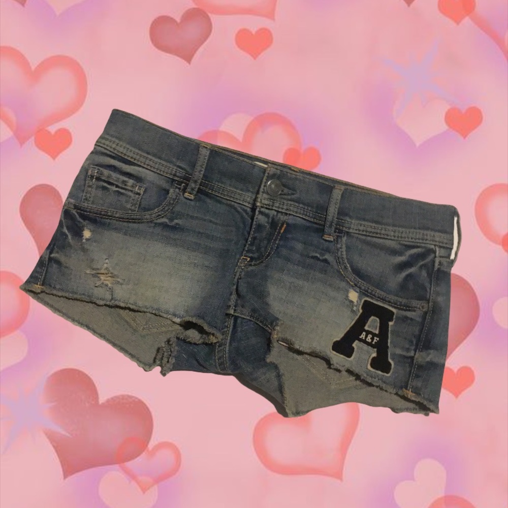 Abercrombie & fitch denim letter A shorts | micro mini shorts